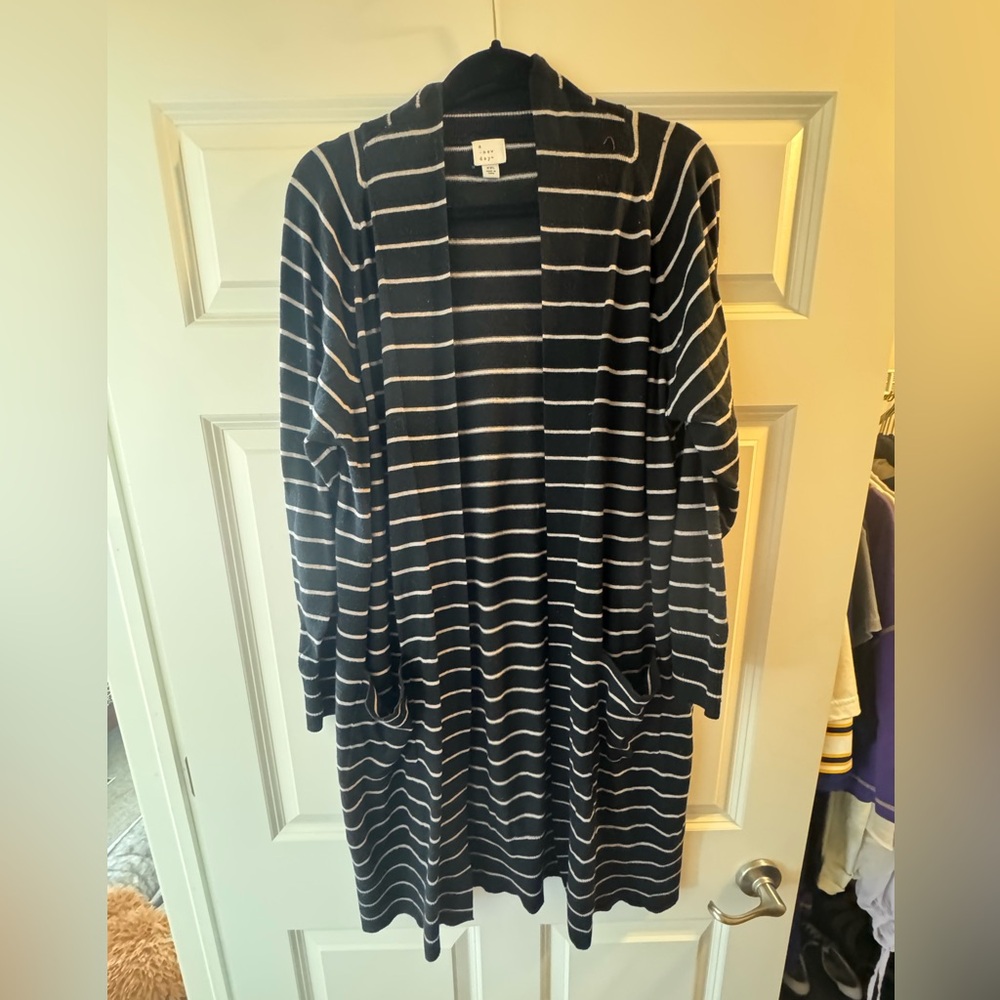 a new day Black and White Striped Sweater